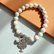 Load image into Gallery viewer, Tree Of Life Charm Howlite Bracelet
