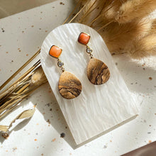 Load image into Gallery viewer, Pink Aventurine with Picture Jasper Earring