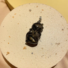 Load image into Gallery viewer, Golden Obsidian Fox Pendant