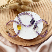 Load image into Gallery viewer, Flourite Fox with Amethyst Bracelet