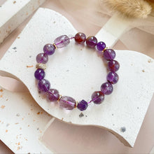 Load image into Gallery viewer, Ametrine , Amethyst , Clear Quartz with Purple Phantom Bracelet