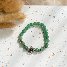 Load image into Gallery viewer, Aventurine with Star Of David Onyx Bracelet