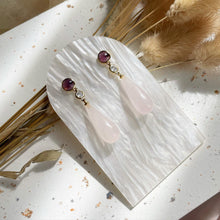 Load image into Gallery viewer, Amethyst with Rose Quartz Earring