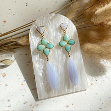 Load image into Gallery viewer, Amazonite with Blue Lace Agate Earring