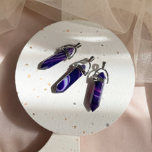 Load image into Gallery viewer, Yellow / Purple / Blue Agate Point Pendant
