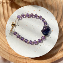 Load image into Gallery viewer, Flourite Fox with Amethyst Bracelet