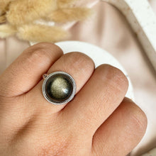 Load image into Gallery viewer, Golden Sheen Obsidian Ring
