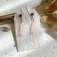Load image into Gallery viewer, Amethyst with Rose Quartz Earring