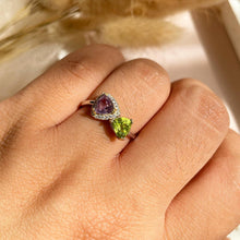 Load image into Gallery viewer, Amethyst with Peridot Ring