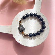 Load image into Gallery viewer, Silver Obsidian Tiger, Shungite , Hametite with Tiger Eye Bracelet