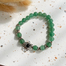 Load image into Gallery viewer, Aventurine with Star Of David Onyx Bracelet