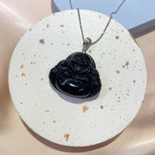 Load image into Gallery viewer, Golden Sheen Obsidian Happy Buddha Pendant