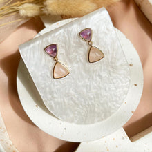 Load image into Gallery viewer, Amethyst with Rose Quartz Earring