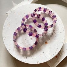Load image into Gallery viewer, Rose Quartz with Amethyst Bracelet