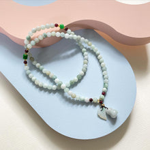 Load image into Gallery viewer, Burmese Jade, Jadeite with Garnet 3 loops Bracelet