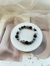 Load image into Gallery viewer, Dalmatian Jasper , Terahertz, Lava Stone , Black Onyx with Rainbow Obsidian Bracelet