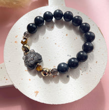 Load image into Gallery viewer, Silver Obsidian Tiger, Shungite , Hametite with Tiger Eye Bracelet