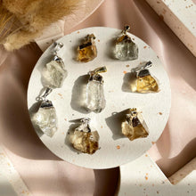 Load image into Gallery viewer, Electroplated Prasolite / Citrine Raw Pendant