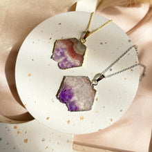 Load image into Gallery viewer, Amethyst Slice Shape Necklace