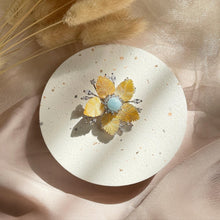 Load image into Gallery viewer, Mother Of Pearl with Aquamarine Brooch