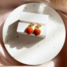 Load image into Gallery viewer, Red Battle Agate Earring