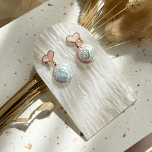 Load image into Gallery viewer, Pink Mother Of Pearl With Fresh Water Pearl Earring