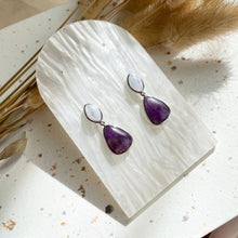 Load image into Gallery viewer, Amethyst with Blue Lace Agate Earring