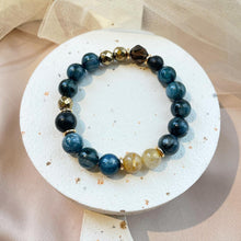 Load image into Gallery viewer, Kyanite , Rutilated Quartz , Shungite , Gold Hematite and Smoky Quartz Bracelet