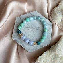 Load image into Gallery viewer, Blue Lace Agate,Amazonite , Aquamarine with Apatite Bracelet