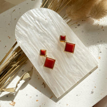 Load image into Gallery viewer, Red Battle Agate Earring