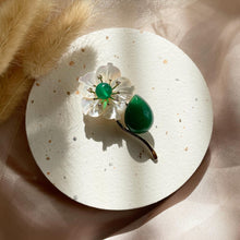 Load image into Gallery viewer, Mother Of Pearl with with Green Onyx Brooch / Pendant