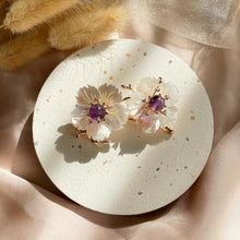 Load image into Gallery viewer, Mother Of Pearl with Amethyst Brooch