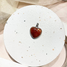 Load image into Gallery viewer, 92.5 Silver Golden Strawberry Quartz Heart Pendant