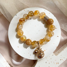 Load image into Gallery viewer, Prosperity Money Bag Charm - Citrine with Gold Foil Bead