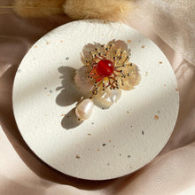 Load image into Gallery viewer, Mother Of Pearl with Carnelian Brooches / Pendant
