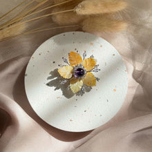 Load image into Gallery viewer, Mother Of Pearl with Amethyst Brooch