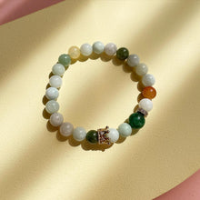 Load image into Gallery viewer, Jade with Green Strawberry Quartz Bracelet