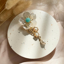 Load image into Gallery viewer, Mother Of Pearl , Amazonite with Pearl Brooch / Pendant