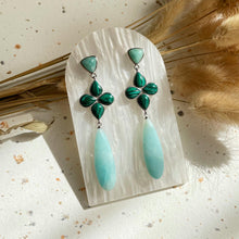 Load image into Gallery viewer, Amazonite with Malachite Earring