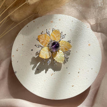 Load image into Gallery viewer, Mother Of Pearl with Amethyst Brooch