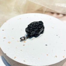 Load image into Gallery viewer, 92.5 Silver Dragon Turtle Old Coin Rainbow Obsidian Pendant