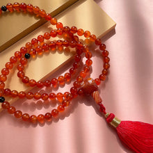 Load image into Gallery viewer, Carnelian with Black Onyx Mala
