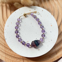 Load image into Gallery viewer, Flourite Pixiu with Amethyst Bracelet