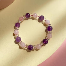 Load image into Gallery viewer, Amethyst , Rose Quartz with Clear Quartz Bracelet