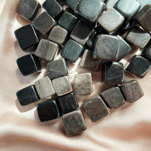 Load image into Gallery viewer, Silver Sheen Obsidian Cube