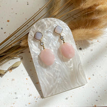 Load image into Gallery viewer, Rose Quartz with Blue Lace Agate Earring
