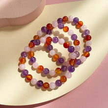 Load image into Gallery viewer, Carnelian , Rose Quartz with Amethyst Bracelet