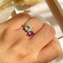 Load image into Gallery viewer, Blue topaz with Amethyst Ring