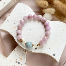 Load image into Gallery viewer, Kunzite, Prehnite with Aquamarine Bracelet