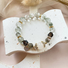Load image into Gallery viewer, Green Phantom , Smoky Quartz with White Jade Bracelet